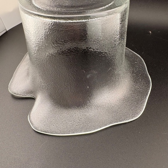 Pilgrim Glass Vintage Frosted Clear Crystal Art Glass Flower Candle Holder - Picture 6 of 6